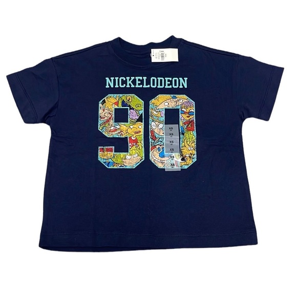 Old Navy Nickelodeon Nostalgic 90’s Graphic Tee Shirt XS Size 5 NEW - Picture 1 of 7